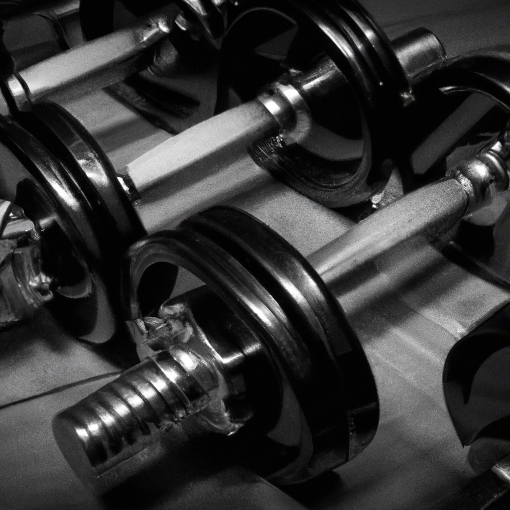 Black and white image of dumbbells

, Photo